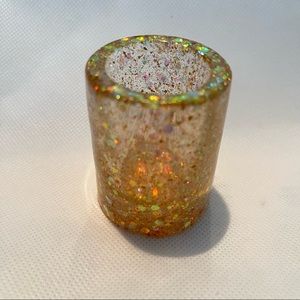 Glitter Resin Shot Glass- Gold Holographic